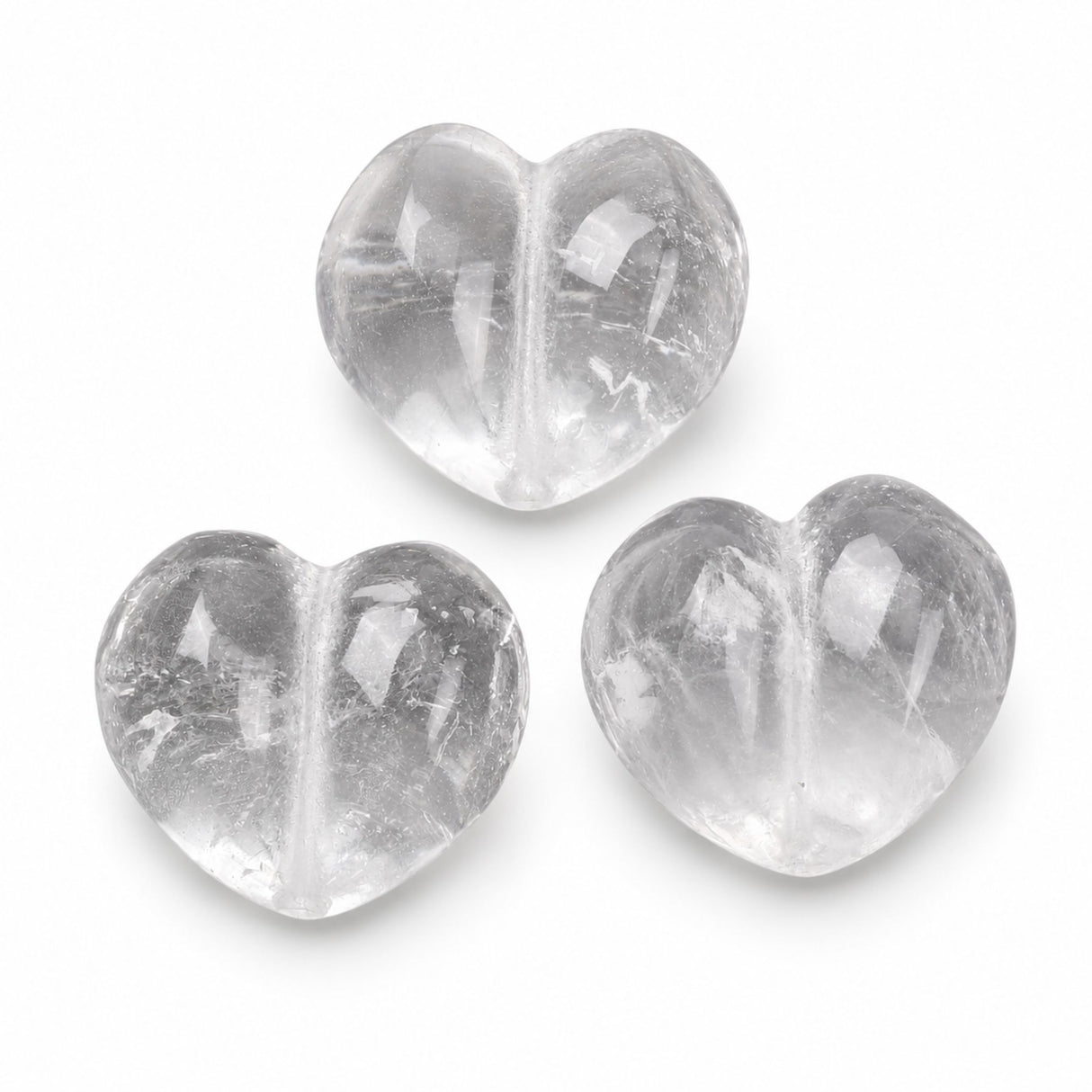 Rock Crystal Beads – Heart, Transparent (11x12x8.5mm) 2 pcs.