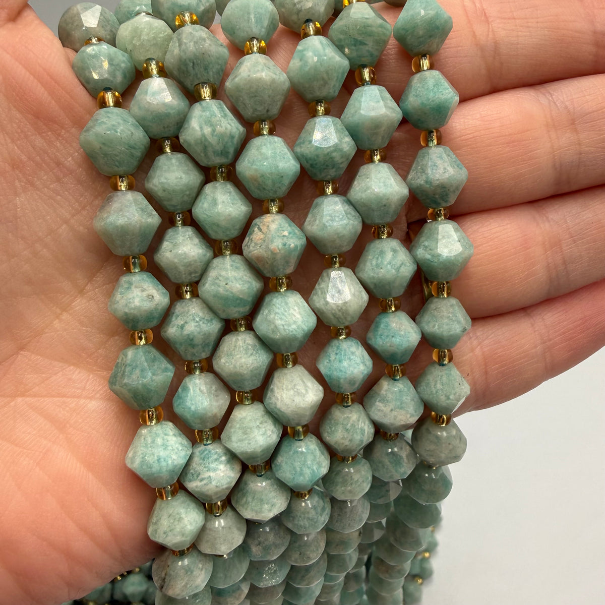 Amazonite Beads – Bicone, Grade A (8mm)
