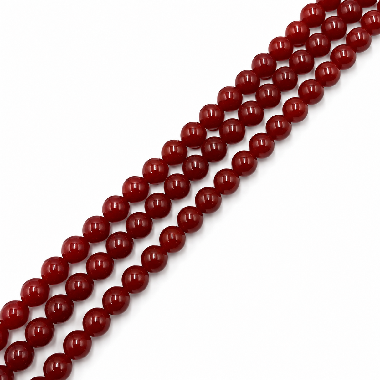 Jade Perler – Rød, Runde (8mm)
