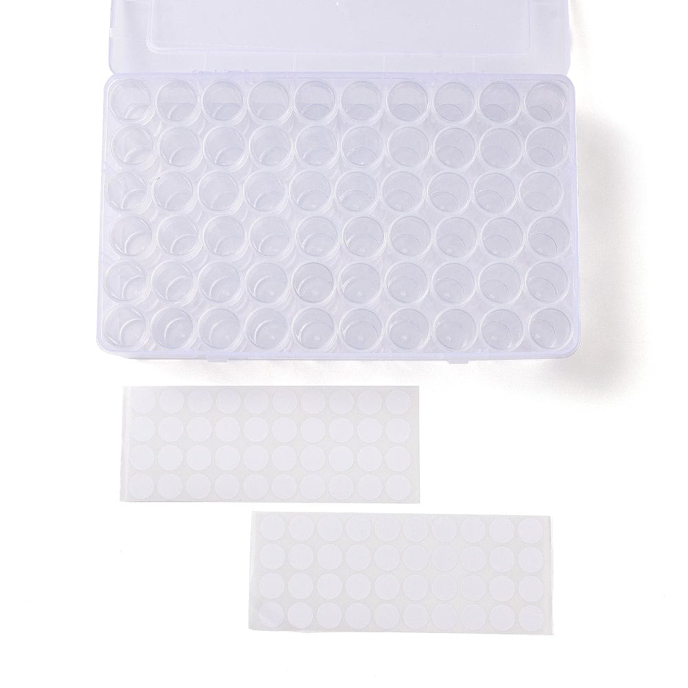 60 Stk Beholdere I Samlet Opbevaringskasse – Klar (27x16x5,7cm) - Uniq Perler - 148898