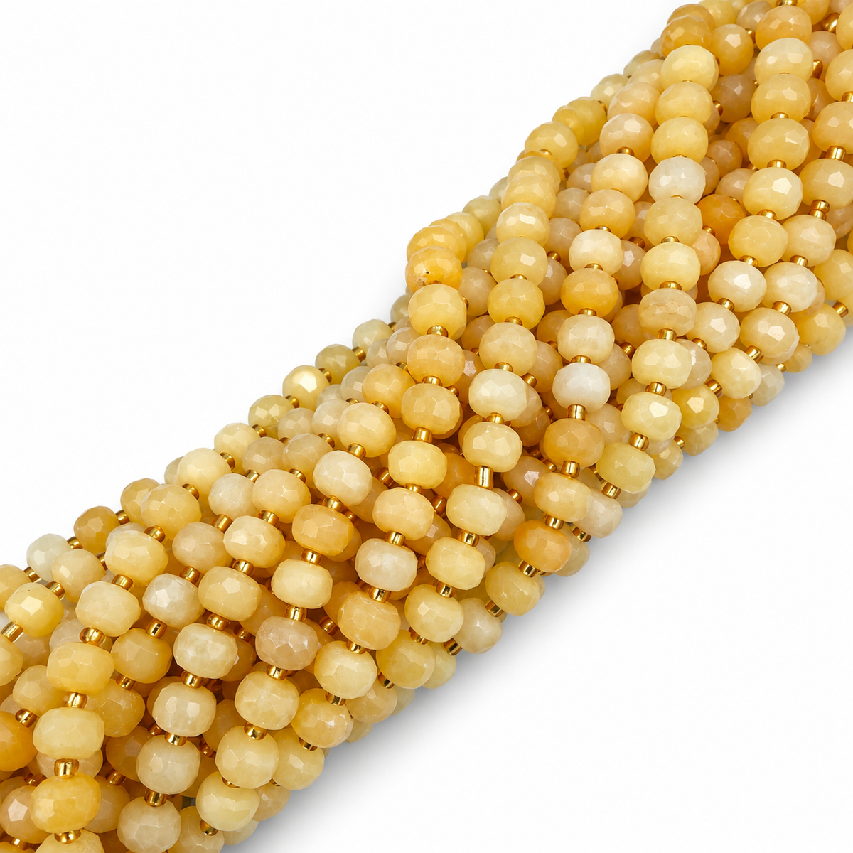 Honey Calcite Beads – Faceted Rondelle (8x6-6.5mm)