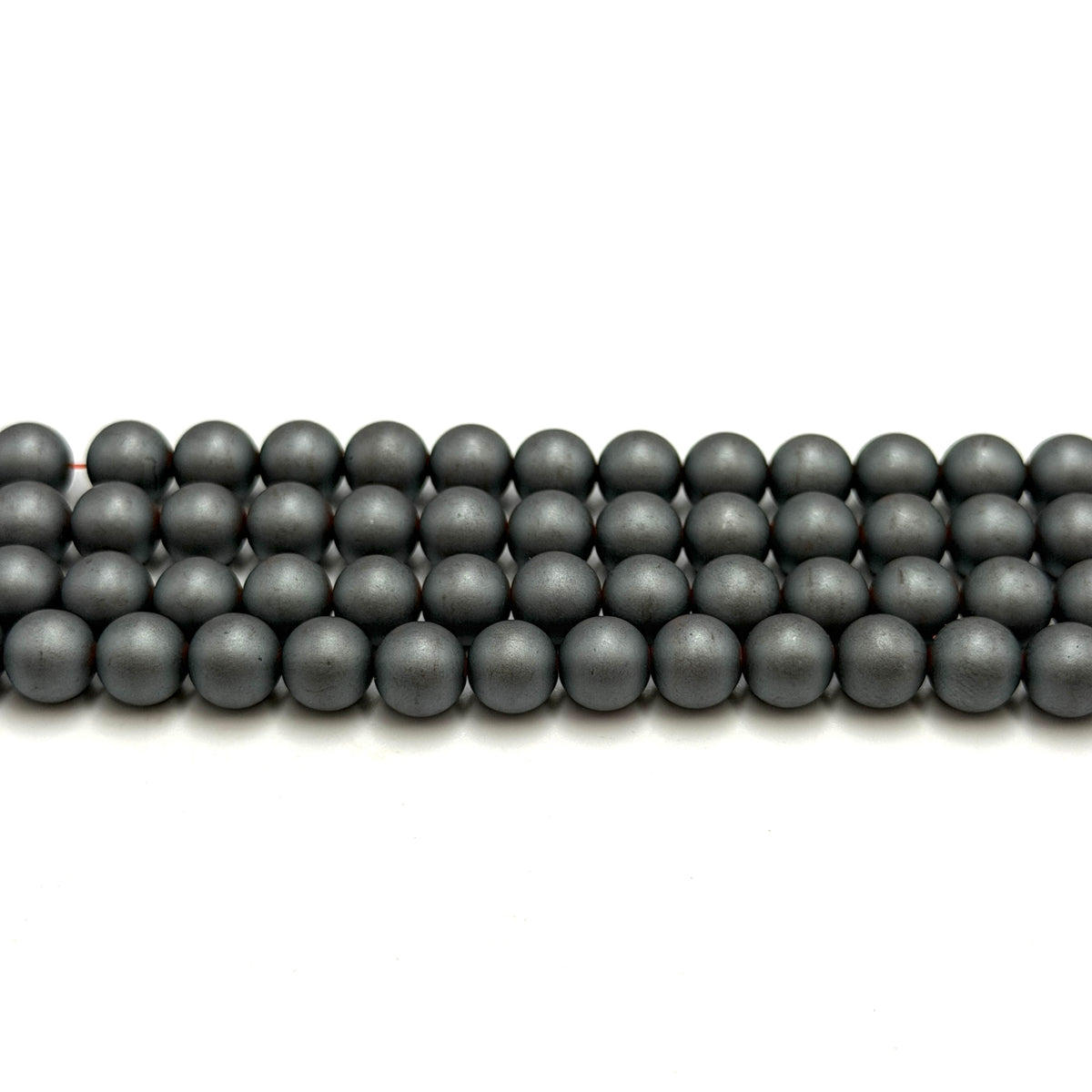 Hæmatit Perler – Frostet, Runde (8mm)