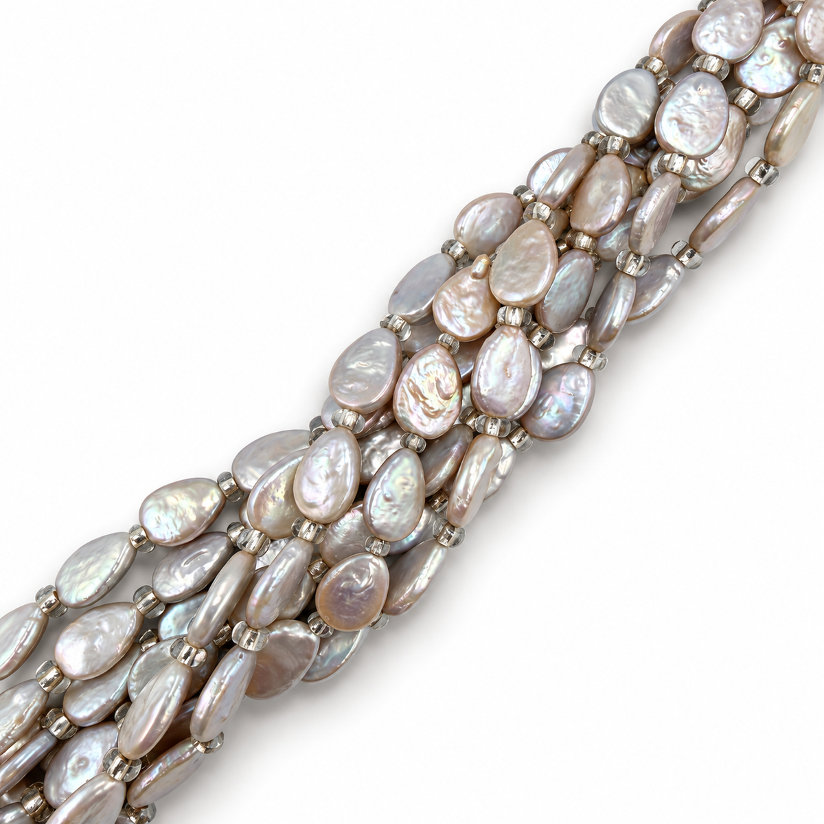 Freshwater Pearls – White, Baroque Light Teardrop Shape, Grade AA (12-13mm)