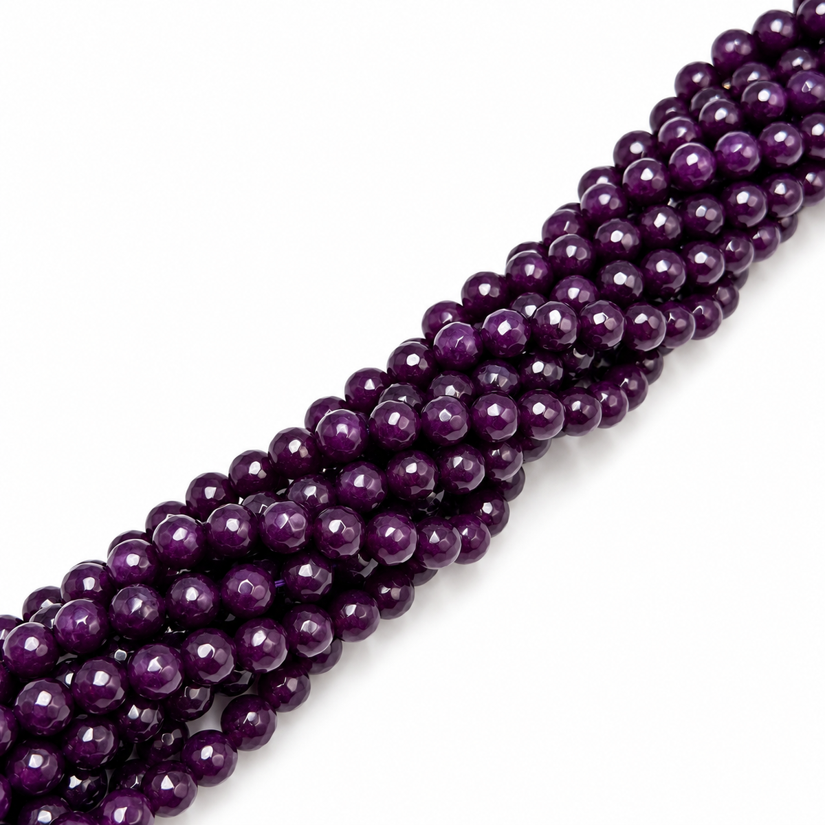 Jade Beads – Purple, Faceted, Round (8mm)