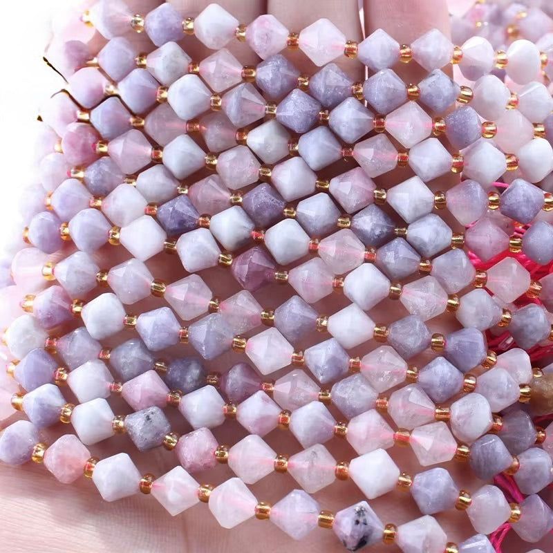 Pink Turmalin Perler – Bicone Natursten (8mm)