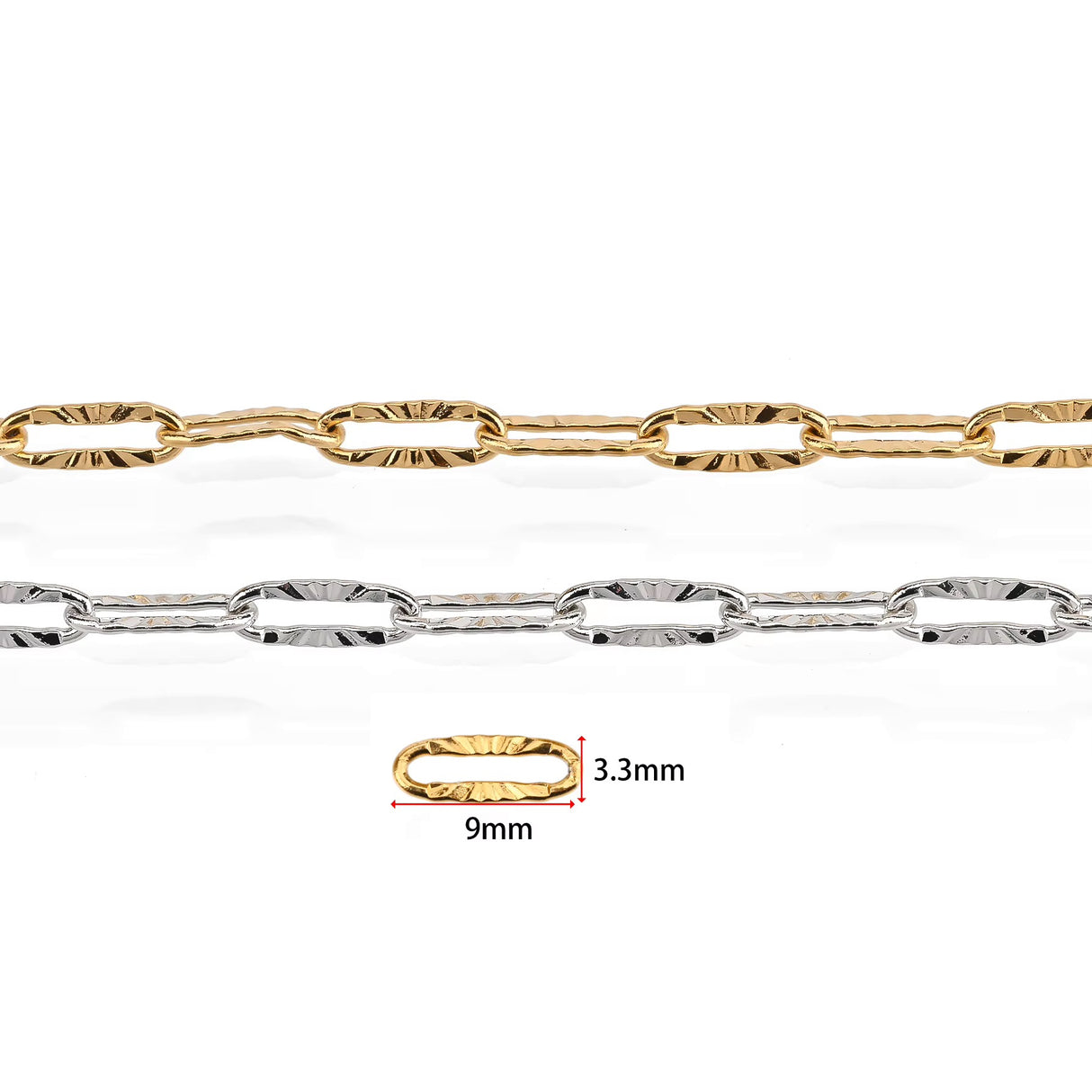 Papirklips Kjede - Forgylt Stål (17x7x2mm)