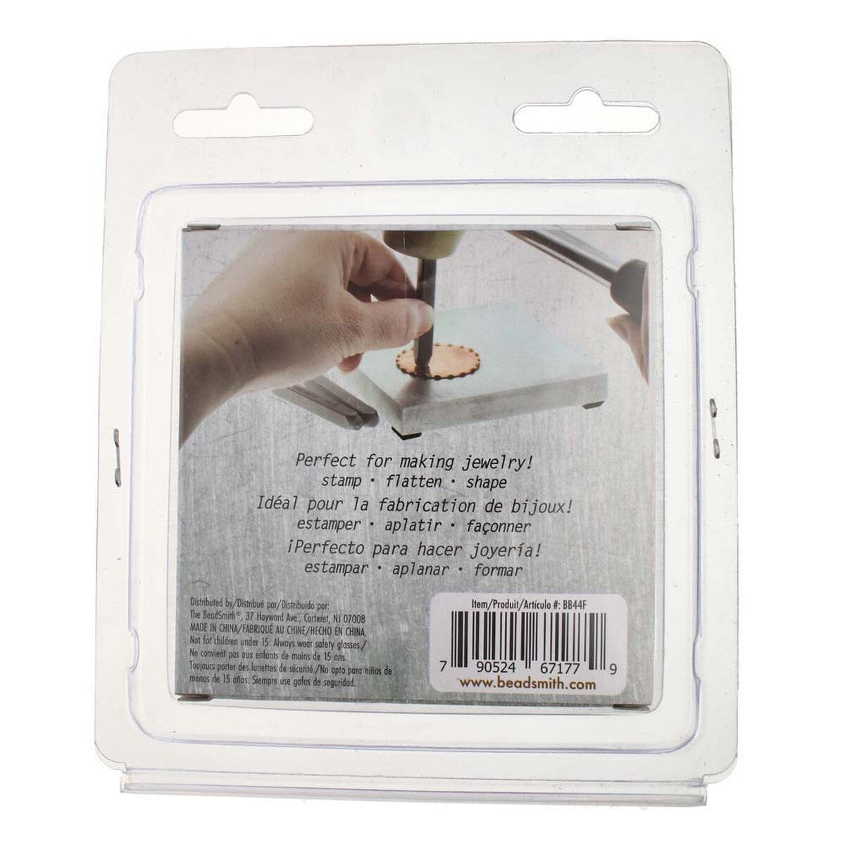 Beadsmith Stålblock med gummifötter – Smyckesverktyg för präglning och formning