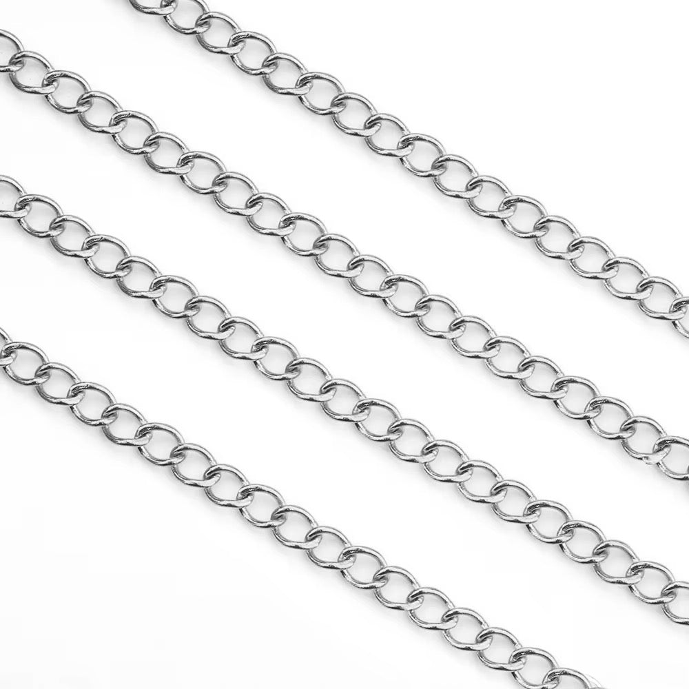 Water-resistant Anchor chain, 18K Gold-plated Steel, 2.5mm, (1m)