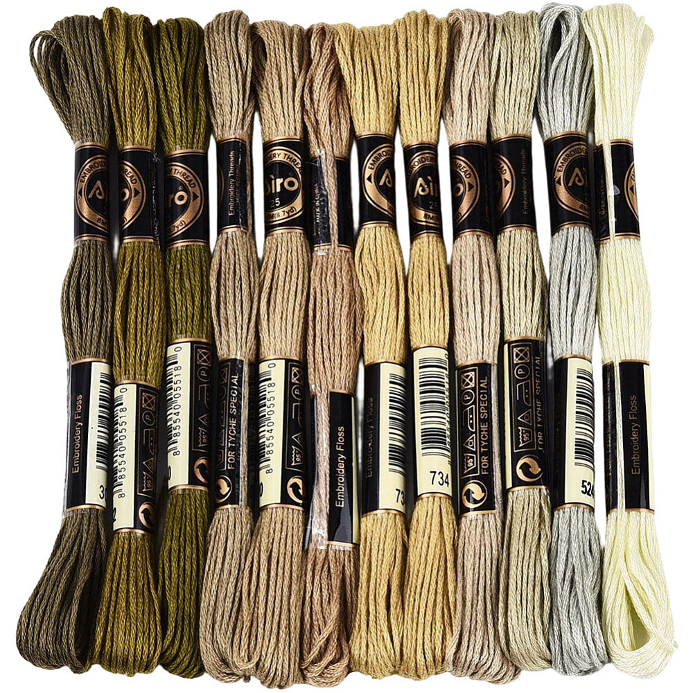 Broderigarn i olivengrøn gradient, polyester, 0,5 mm