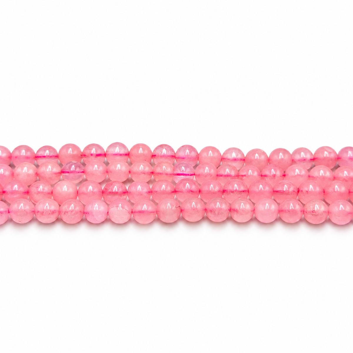 White Jade Perler – Rosa, Runde (8mm)
