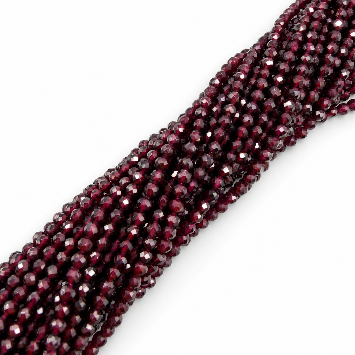 Granatpärlor – Fasetterade, Grade A (4mm)