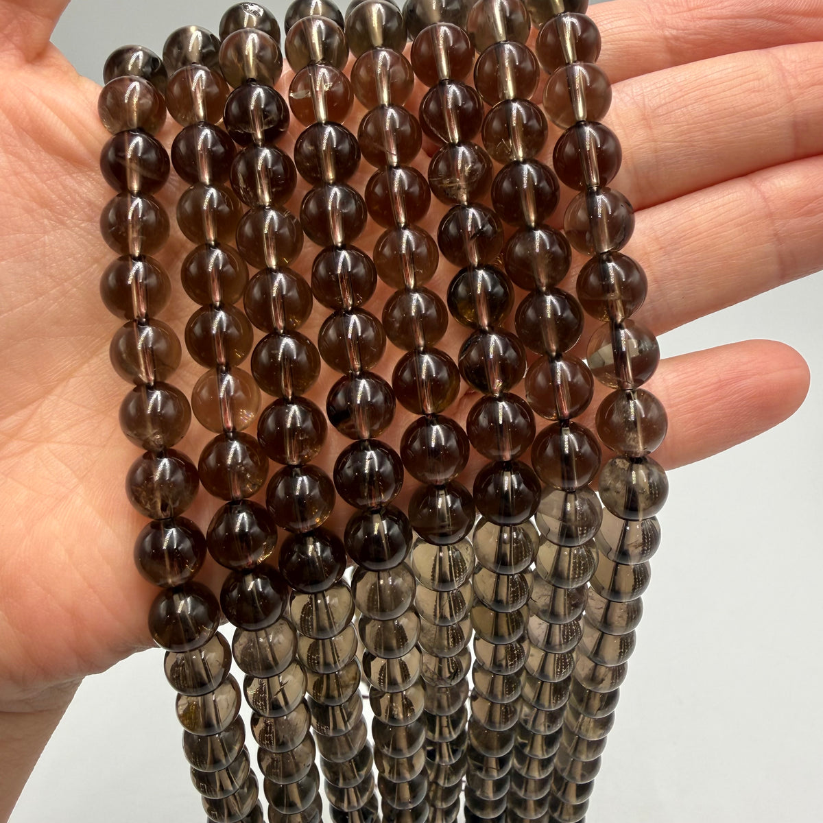 Rauchquarz Perlen – Rund (8mm)