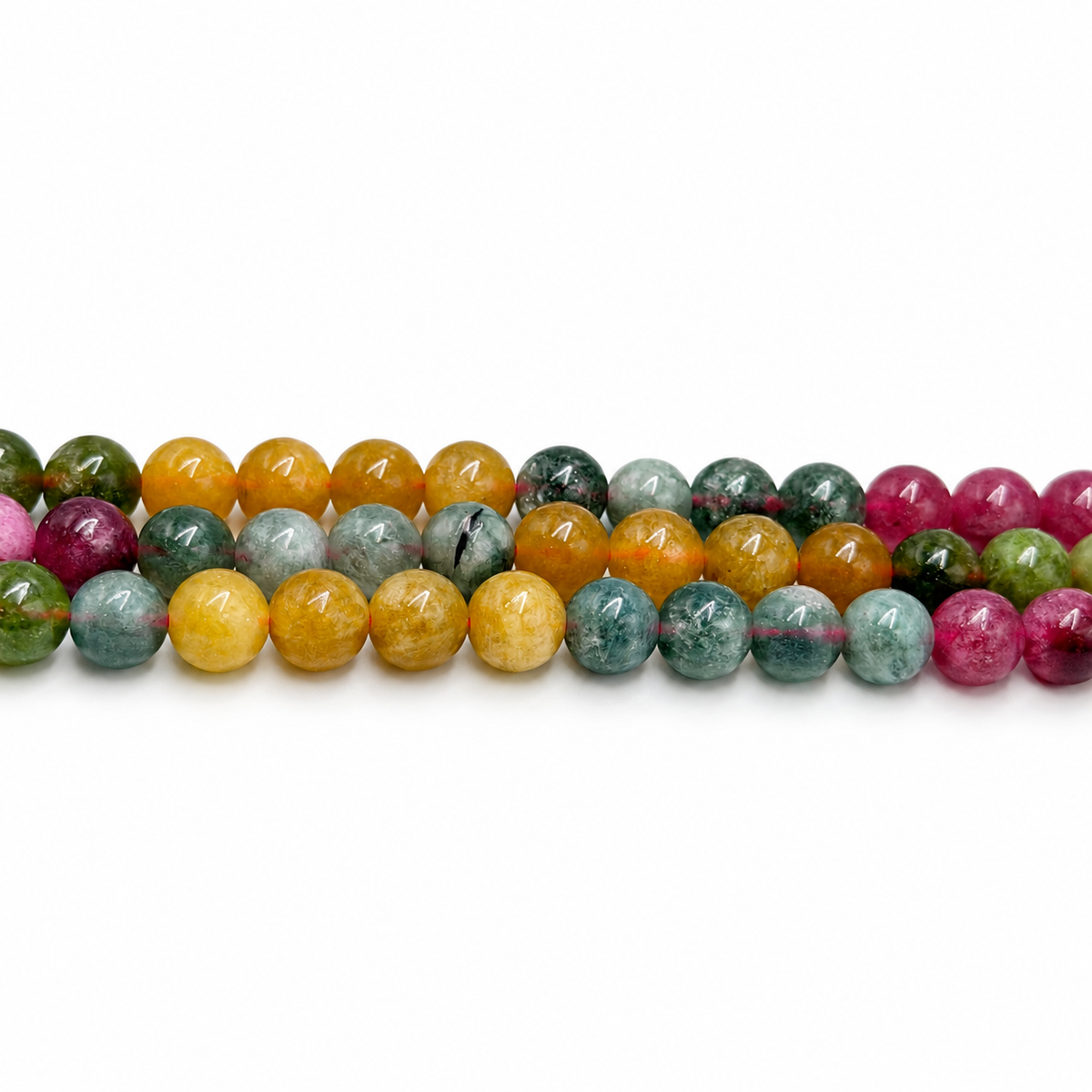 Malaysia Jade Perler – Farve Mix, Runde (8mm)