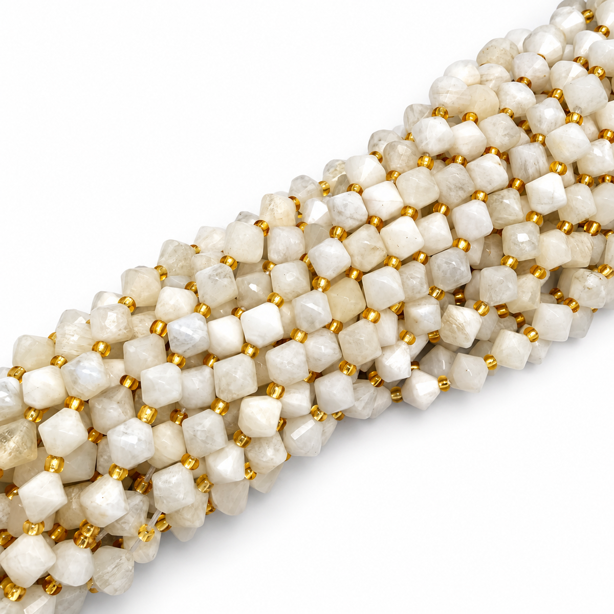 Moonstone Beads – Bicone, Grade A (8mm)