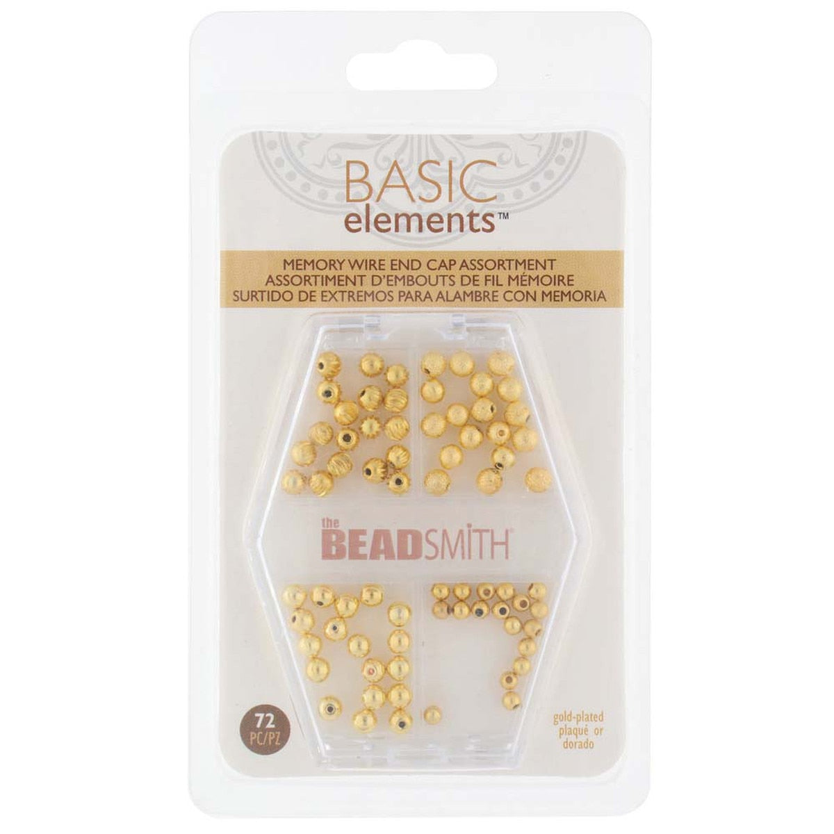 Memory Wire Endekapper – Guldfarvede (3–4mm, 72 stk.) – Beadsmith