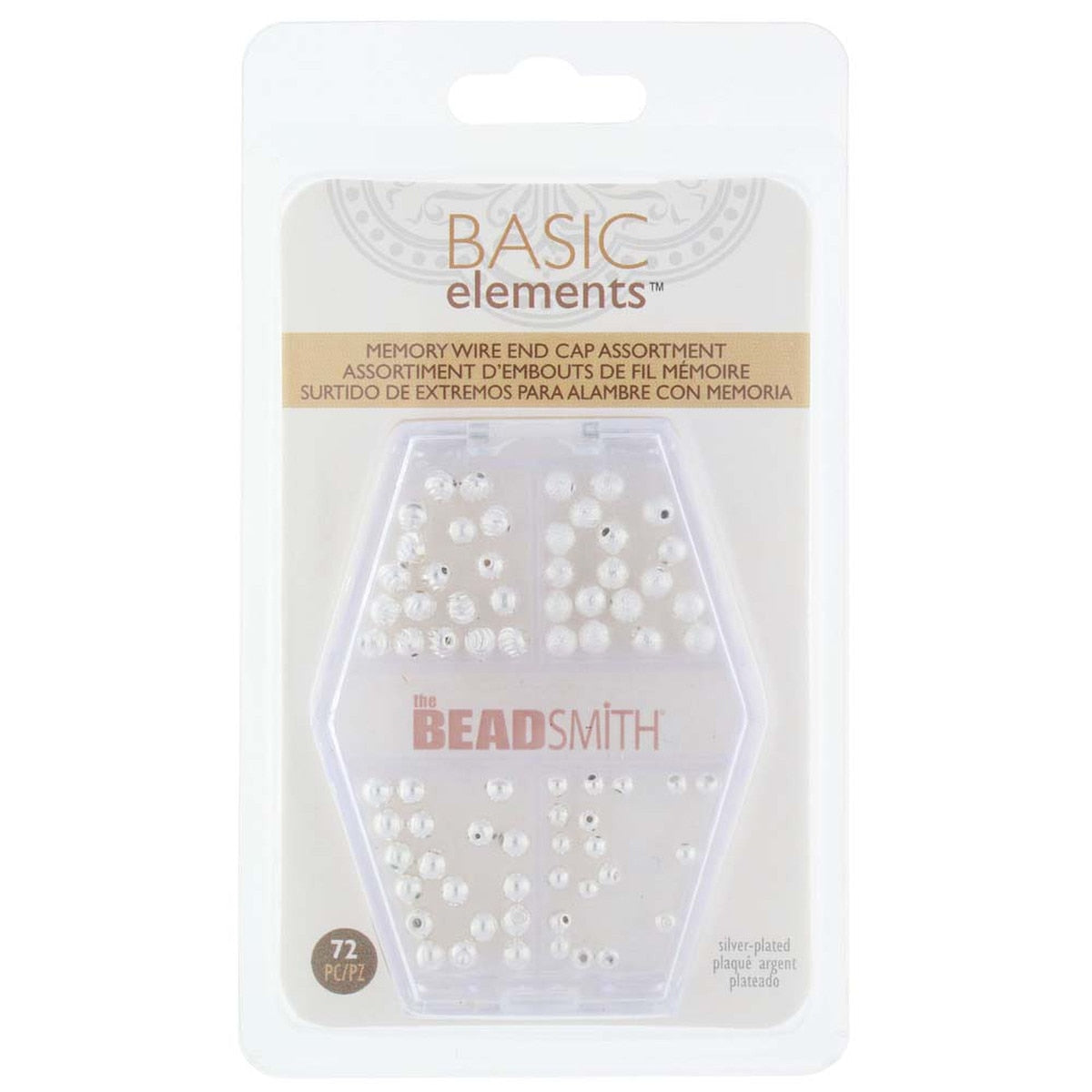 Memory Wire Endekapper – Sølvfarvede (3–4mm, 72 stk.) – Beadsmith