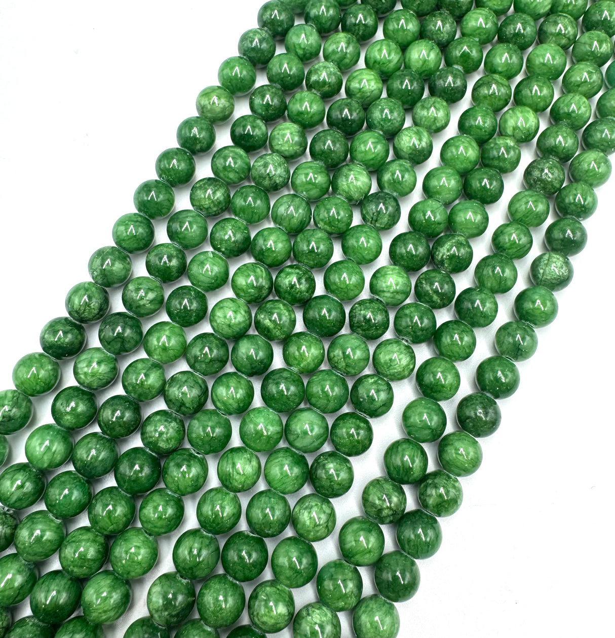 Mashan Jade Beads – Dark Green, Round (10mm)