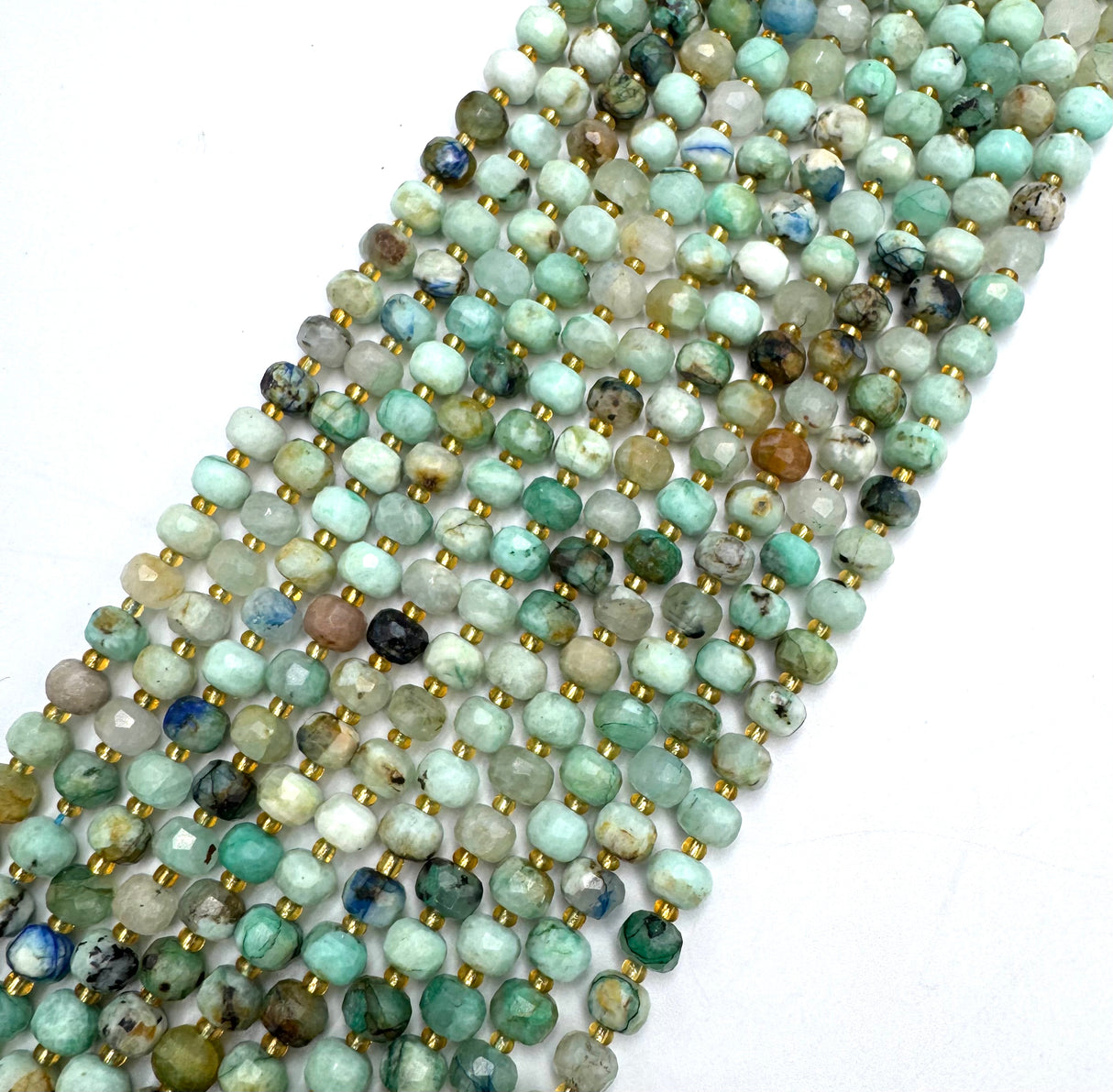 Azurit Perlen – Rondell Facettiert (6x8mm)