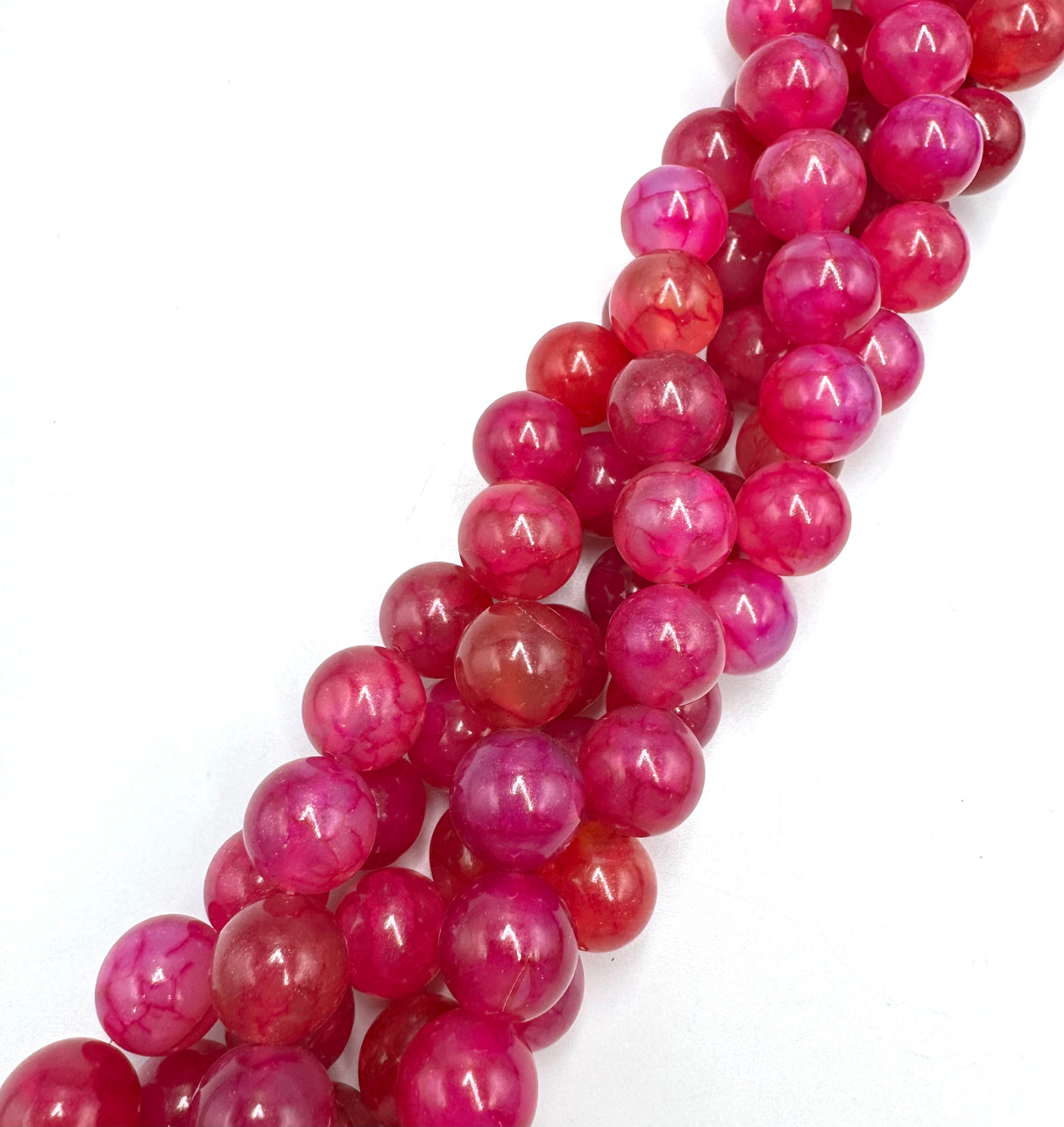 Dragon Vein Agate – Pink, Round (14mm)