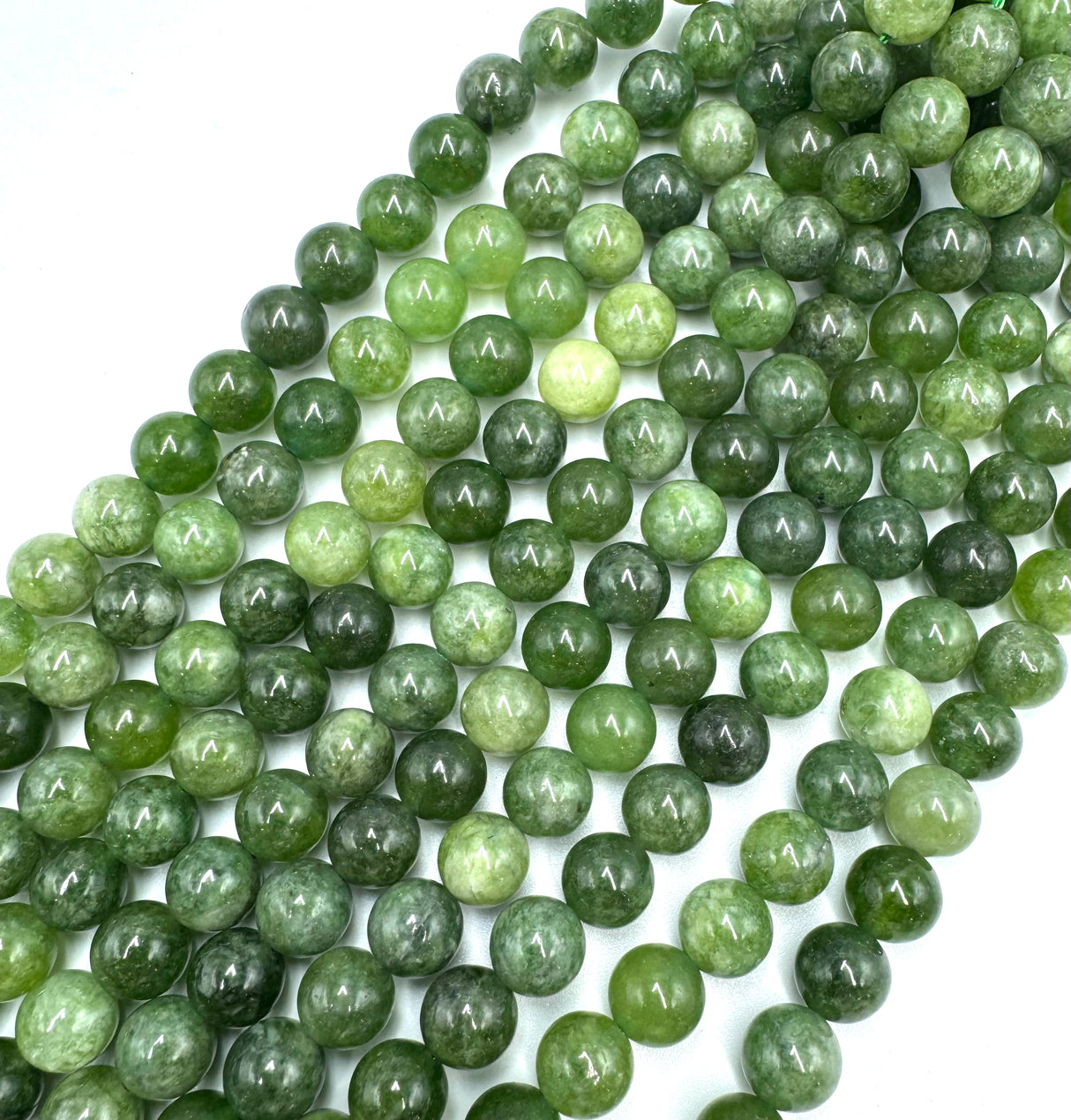 Malaysia Jade Perlen - Grün, Rund (10mm)