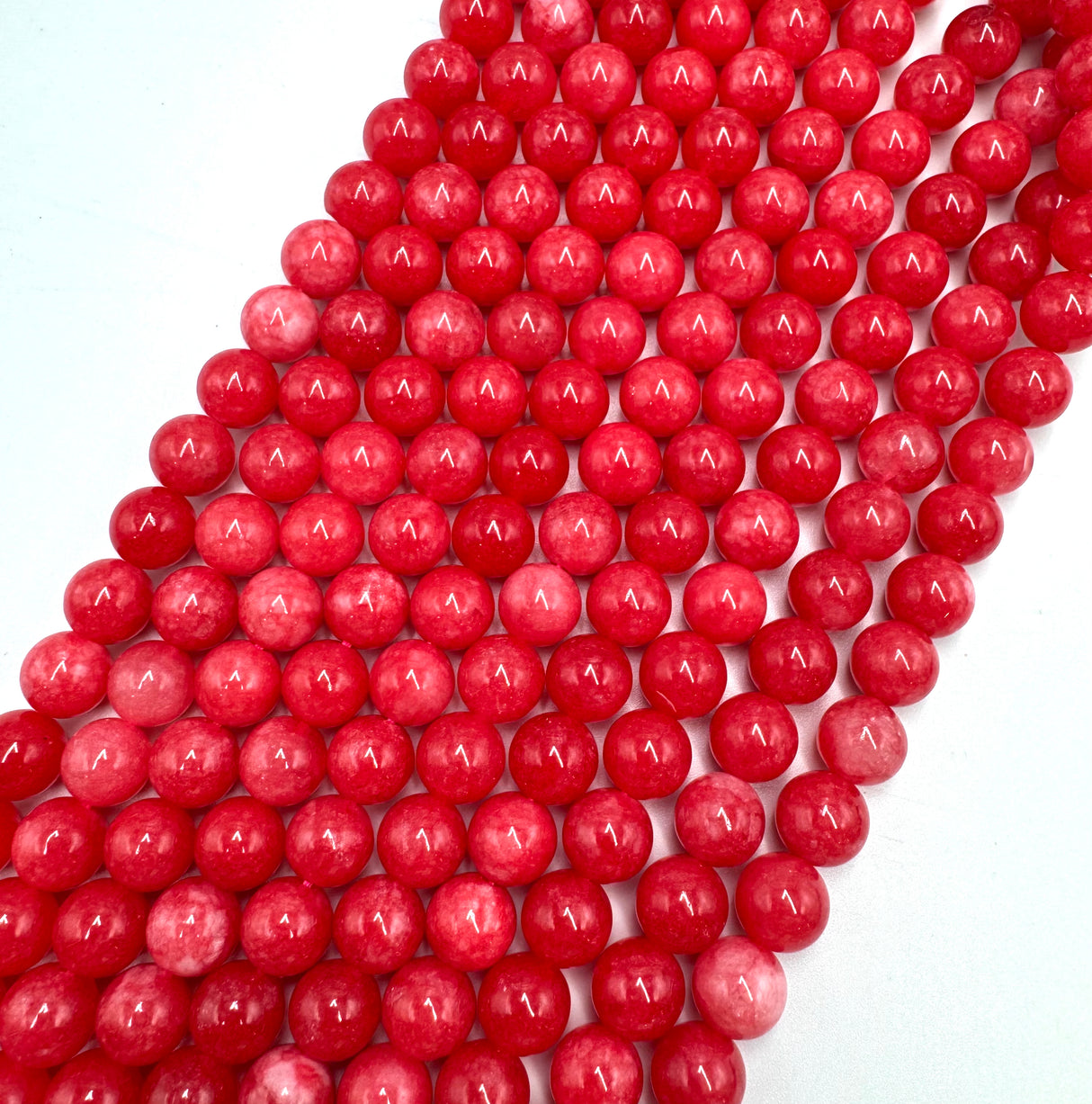 Kvarts Perler – Rød, Runde (10~10,5mm)
