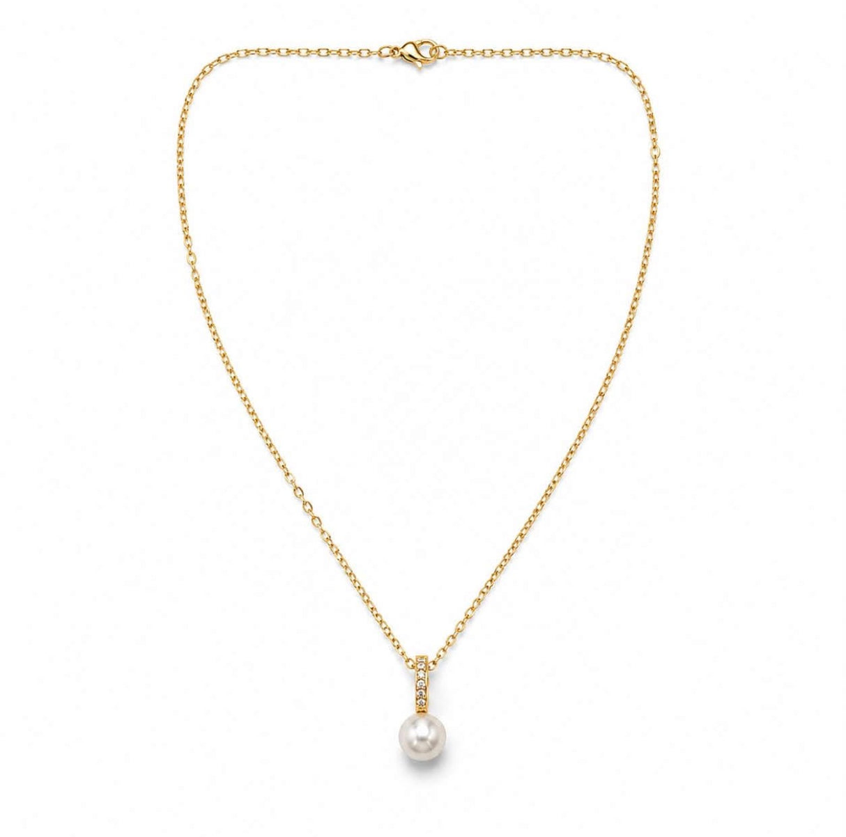 Water-resistant Classic Necklace, 18K Gold-plated Steel, (45cm)
