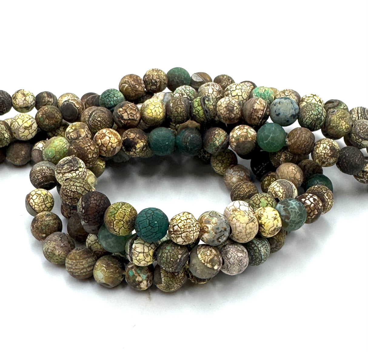 Round Agate Beads – Brown/Green (8~8.5mm)