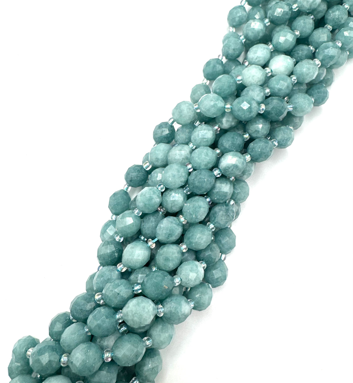 Malaysia Jade – Facettenreich, Rice, Blau/Grün (9x8mm)