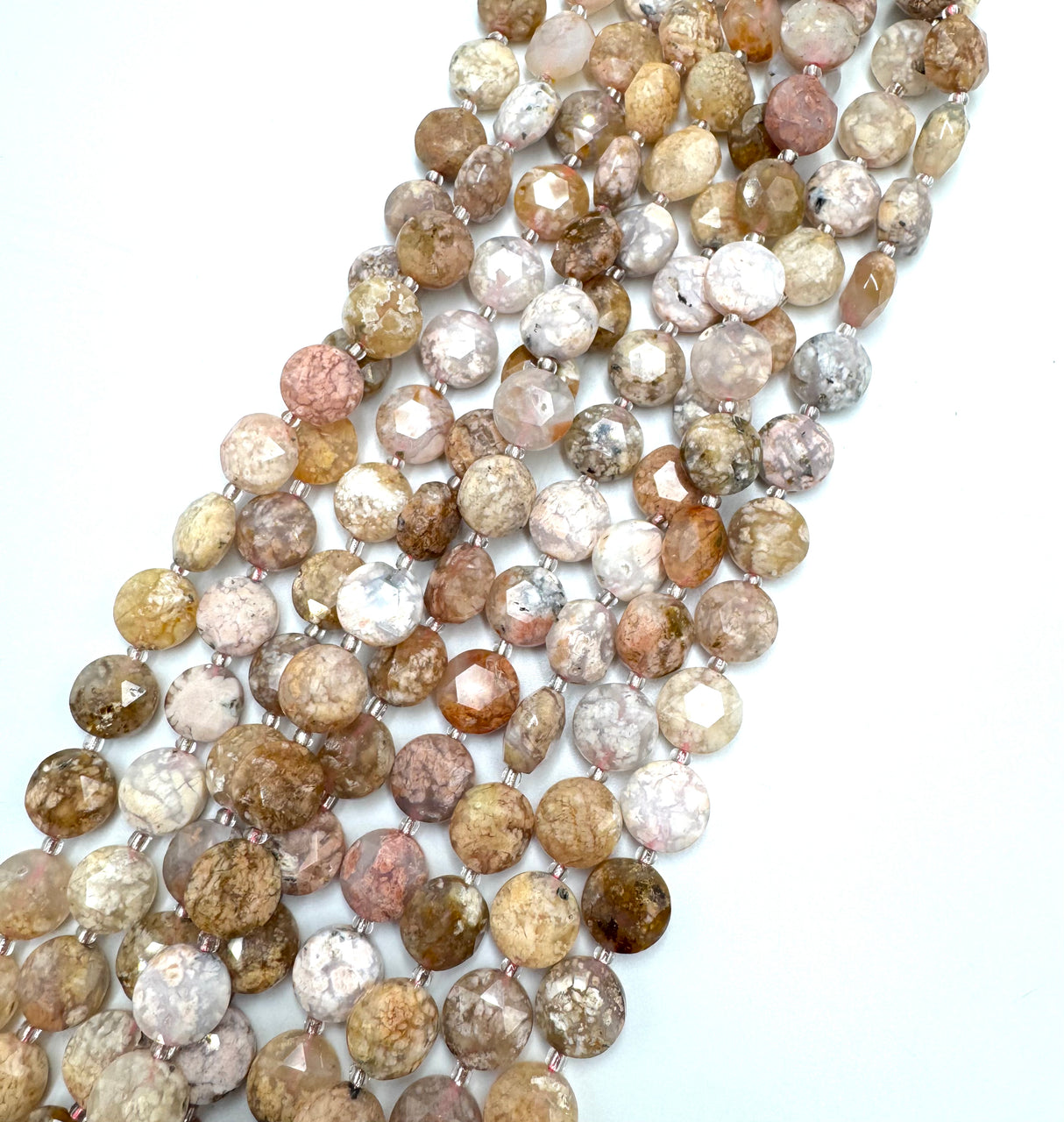 Kirschblüte Achat – Facettierte Münzen (12x6mm)