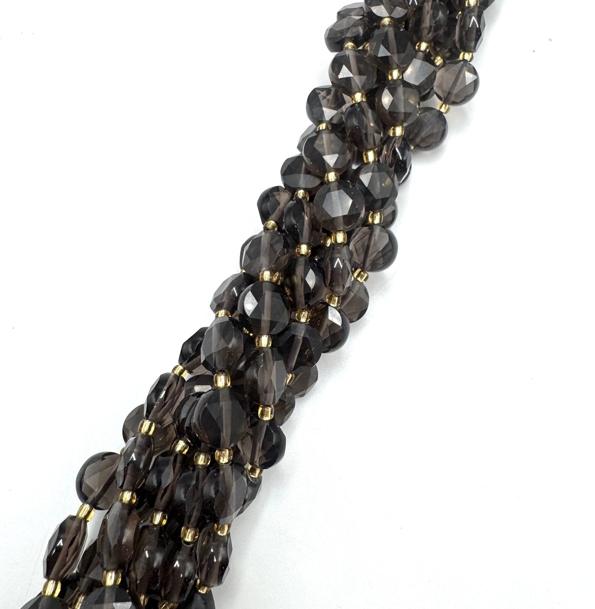 Ice Obsidian Beads – Faceted Hexagonal Flat Round (10–11mm)