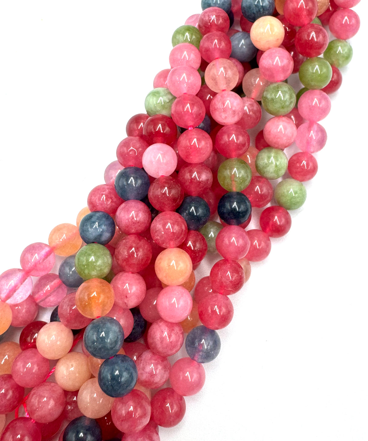 Malaysia Jade Perler - Farve Mix, Runde (6mm)