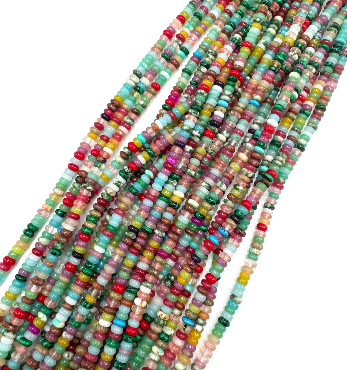Stone beads – Mix, Rondel (4–5mm)