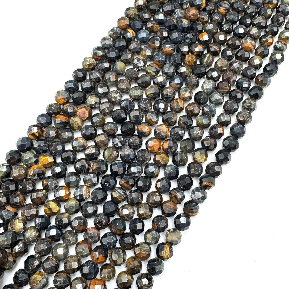 Blue Tiger Eye Beads – Faceted Round (8mm)
