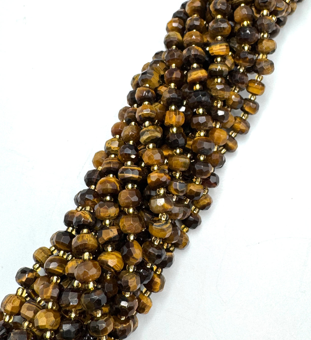 Tiger Eye Stone – Many Faceted, Rondelle Shape (8x6mm)