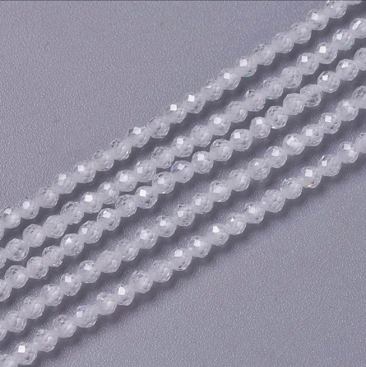 Zirkoniaperler – Klar, Fasettert (3x2,5mm)