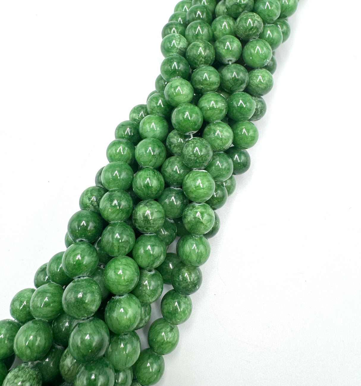 Mashan Jade Beads – Dark Green, Round (10mm)