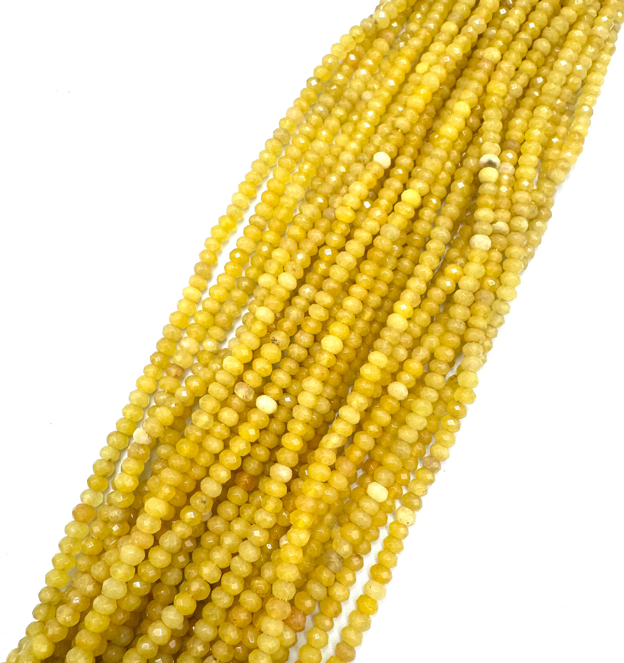 Malaysia Jade-Perlen – Gold, facettierte Rondelle (4x2~3 mm)