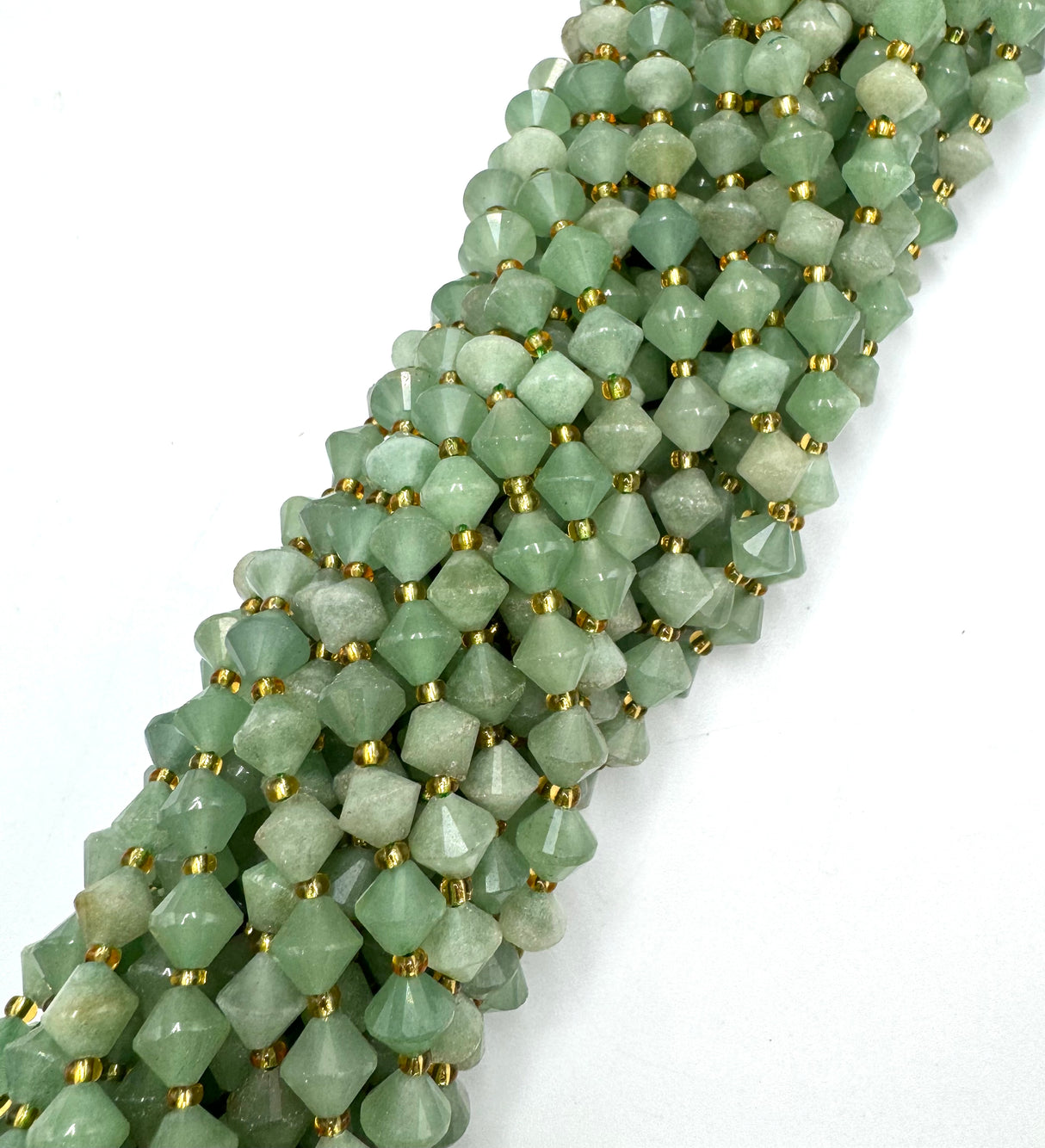 Green Aventurine Beads – Bicones (8mm)