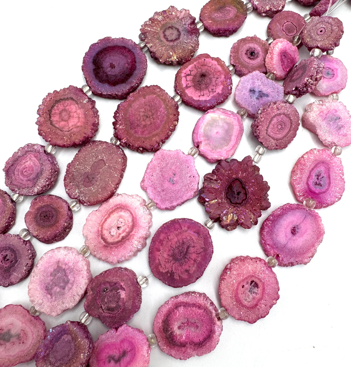 Druzy kvartsperler – fiolett, nuggets (14~22x13~20x4~6mm)