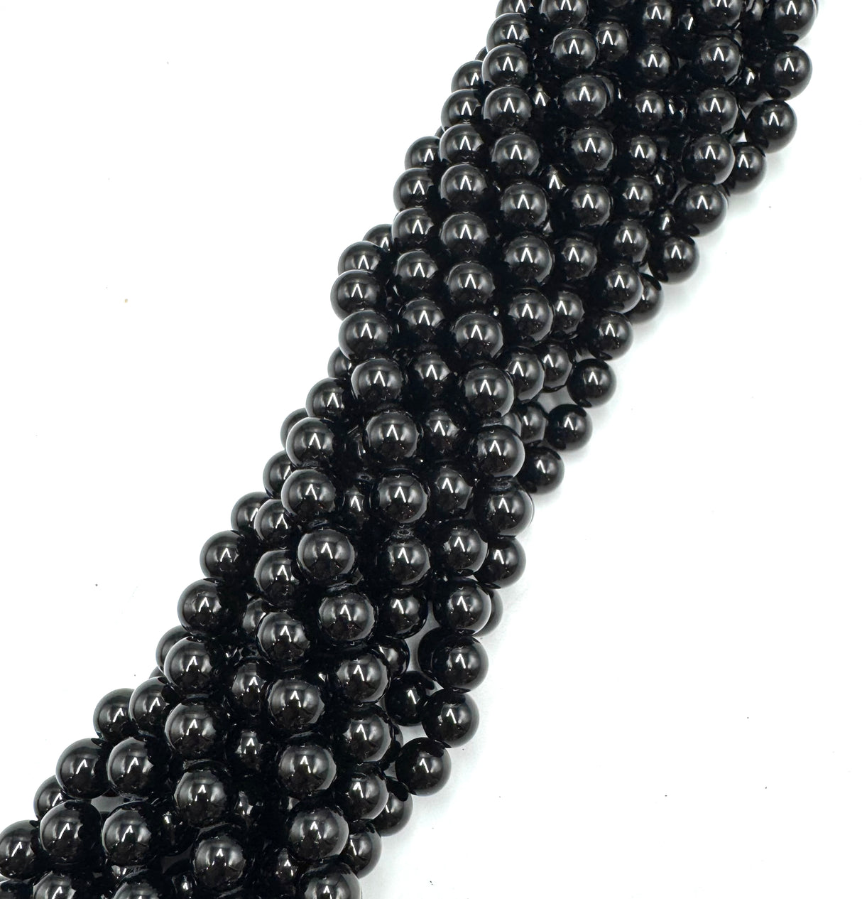 Schwarze Turmalinperlen – Rund (10mm)