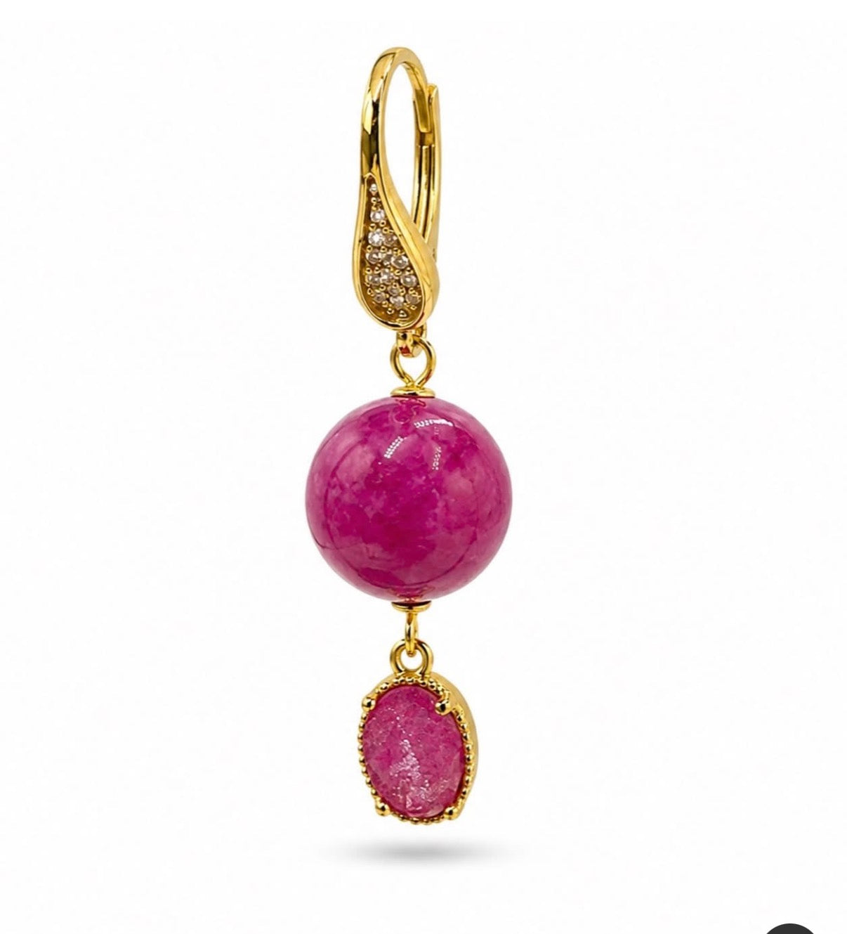 Ear Hooks With Zirconia – 18K Long-Lasting Gold Plated Brass (15x4mm)