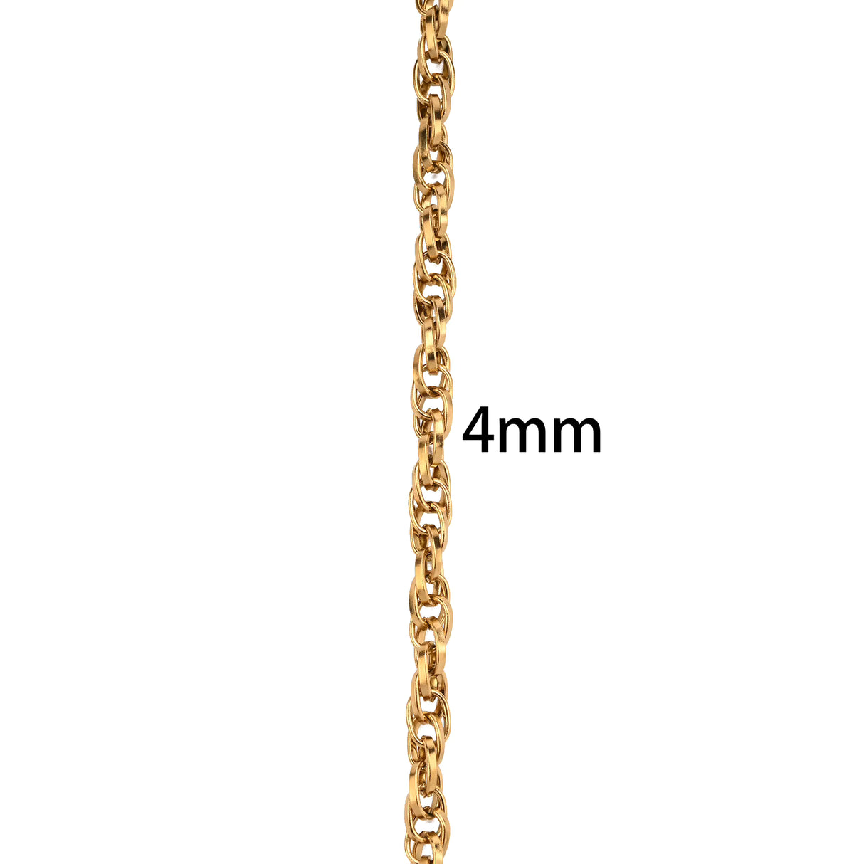 Oval Multi Kæde, Vandfast Stål, (4 mm, 1m)