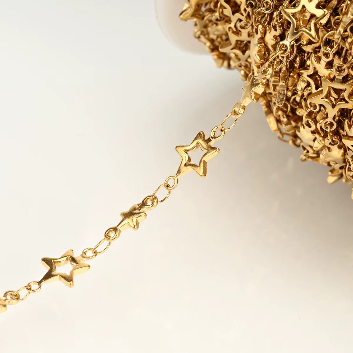 Water-resistant "Star Link" Chain, Gold-plated Steel, (2.1mm, 1m)