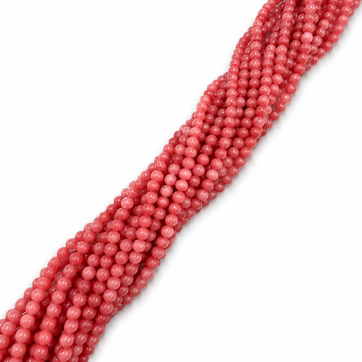 Malaysia Jade Perler – Pink, Runde (4~4,5mm)