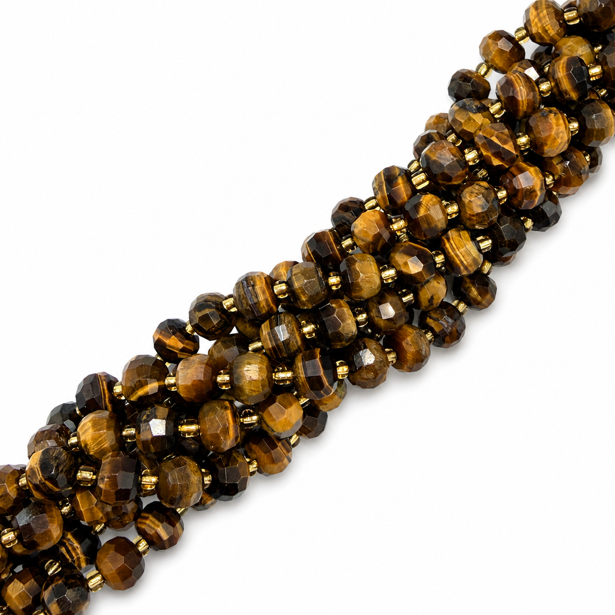 Tiger's Eye Stone – Many Faceted, Rondel Shape (8x5-6mm)
