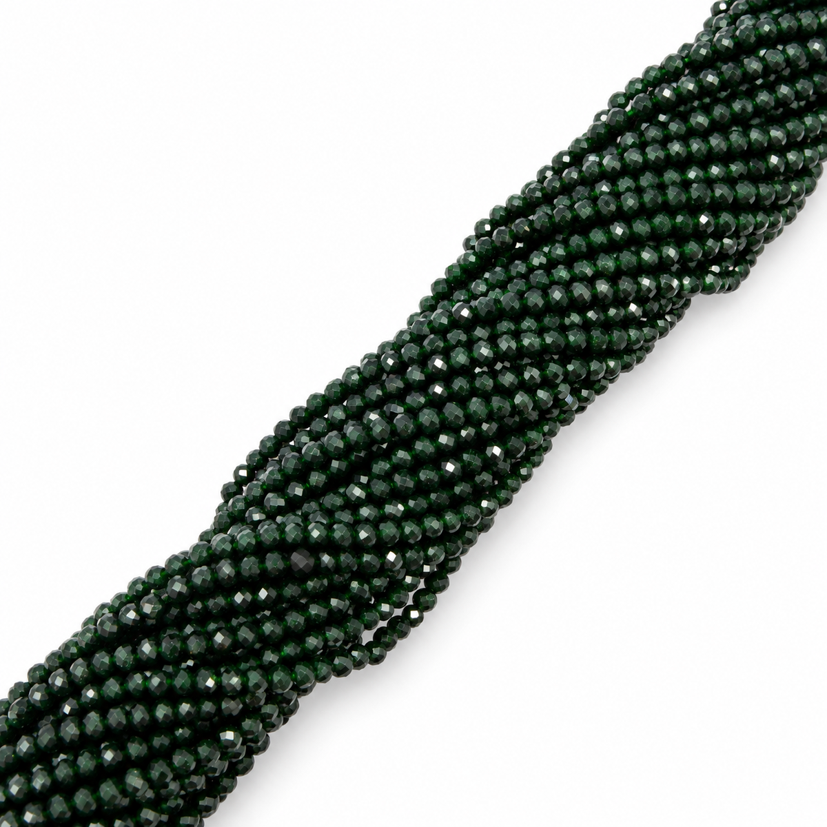 Goldstone - Green, Faceted (3mm)