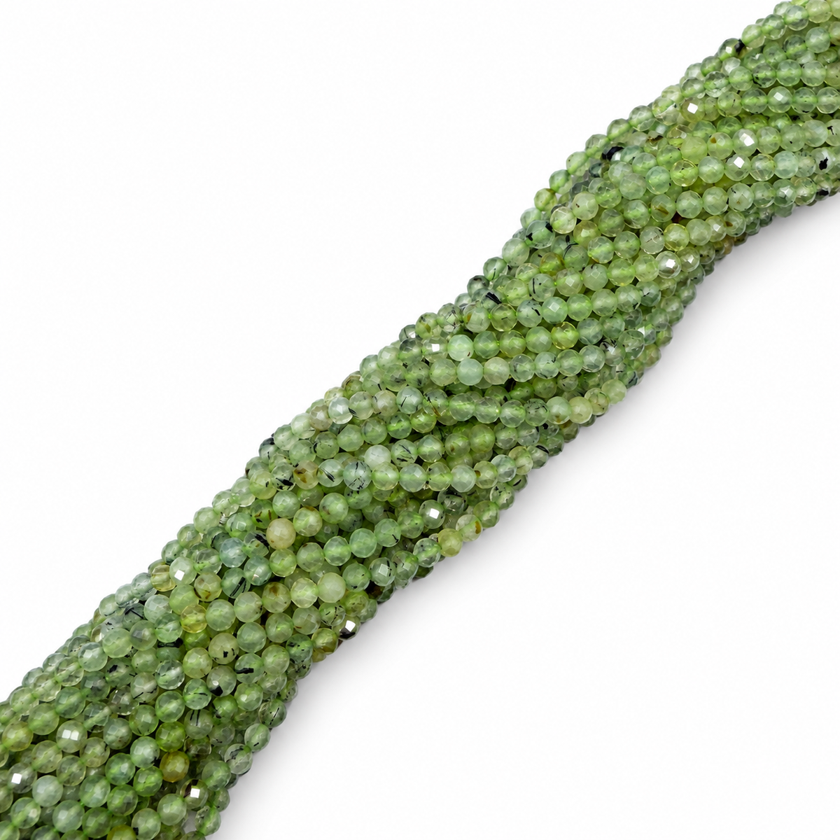 Prehnit Perlen – Facettiert (4mm)