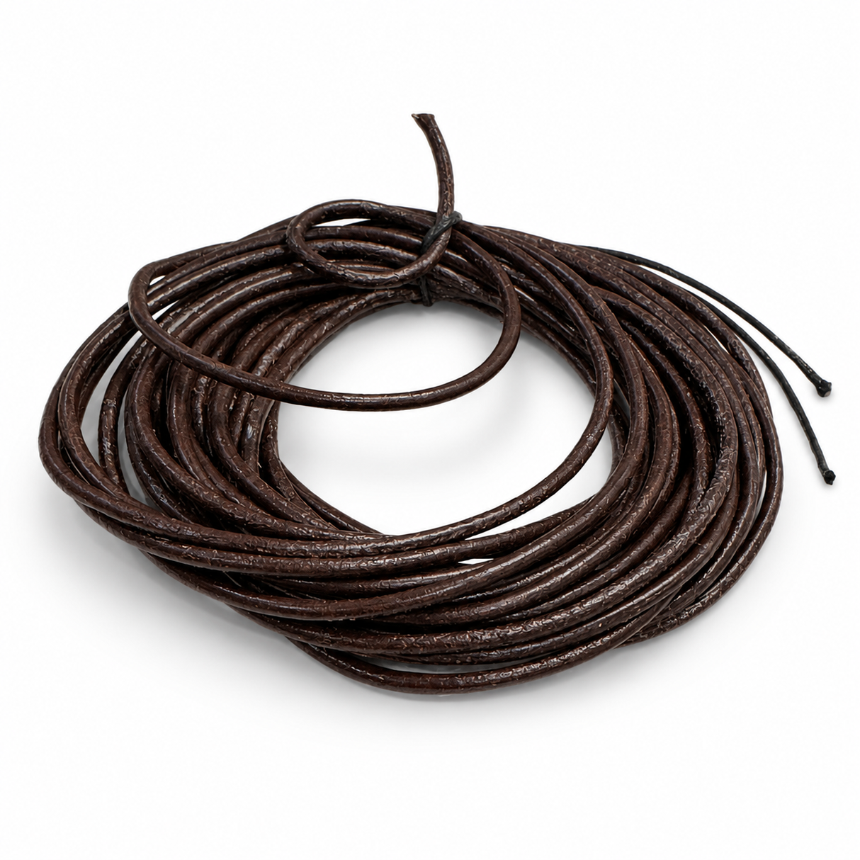 Lærtråd - Sort, Rund, 1,5mm, (10m)