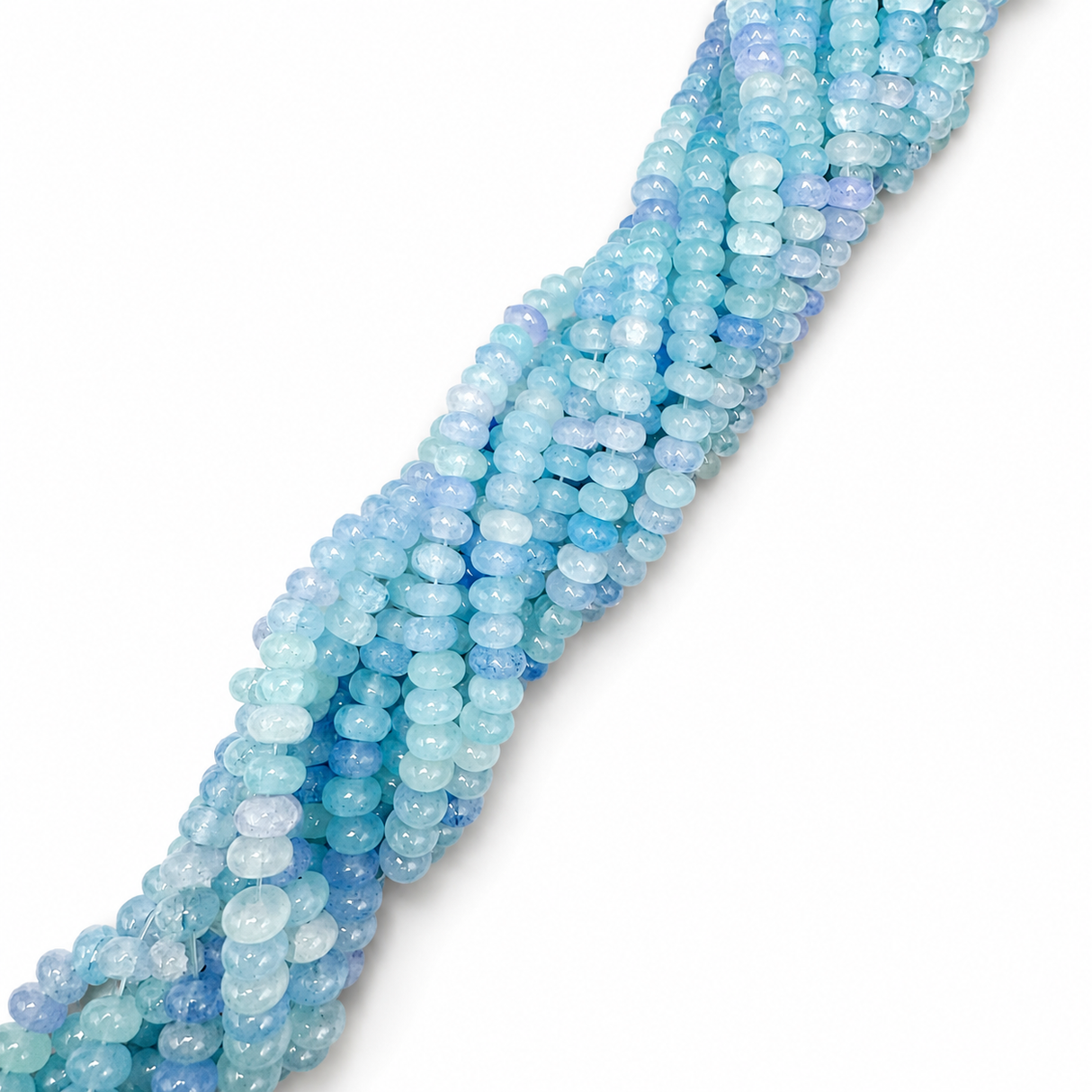 Glasperler – Blå Rondel (8x5mm)