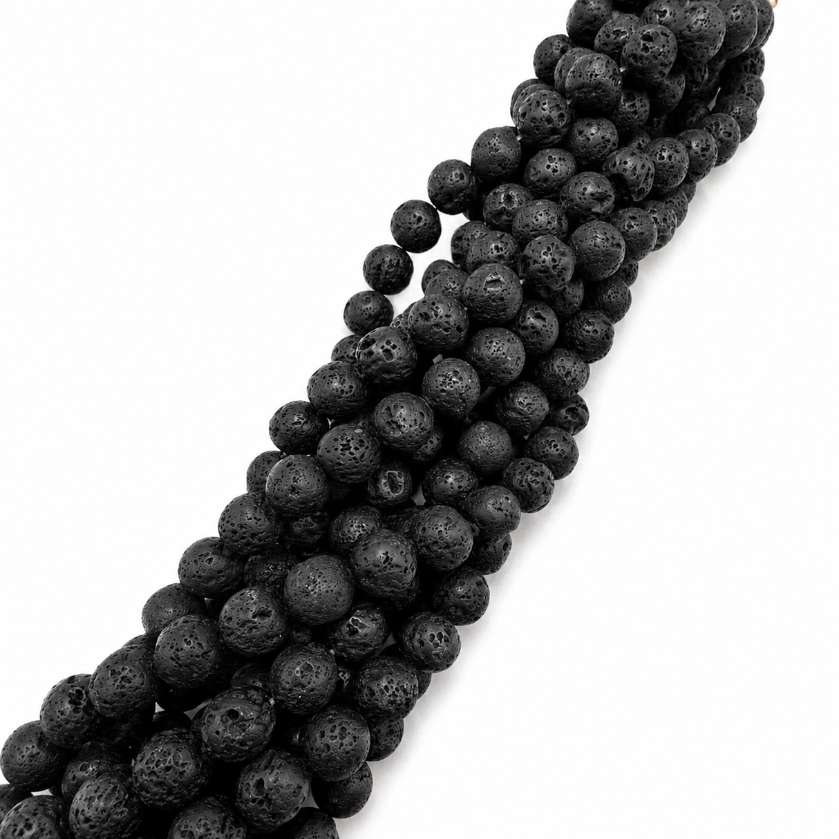 Lava Pärlor – Svarta, Runda (10mm)